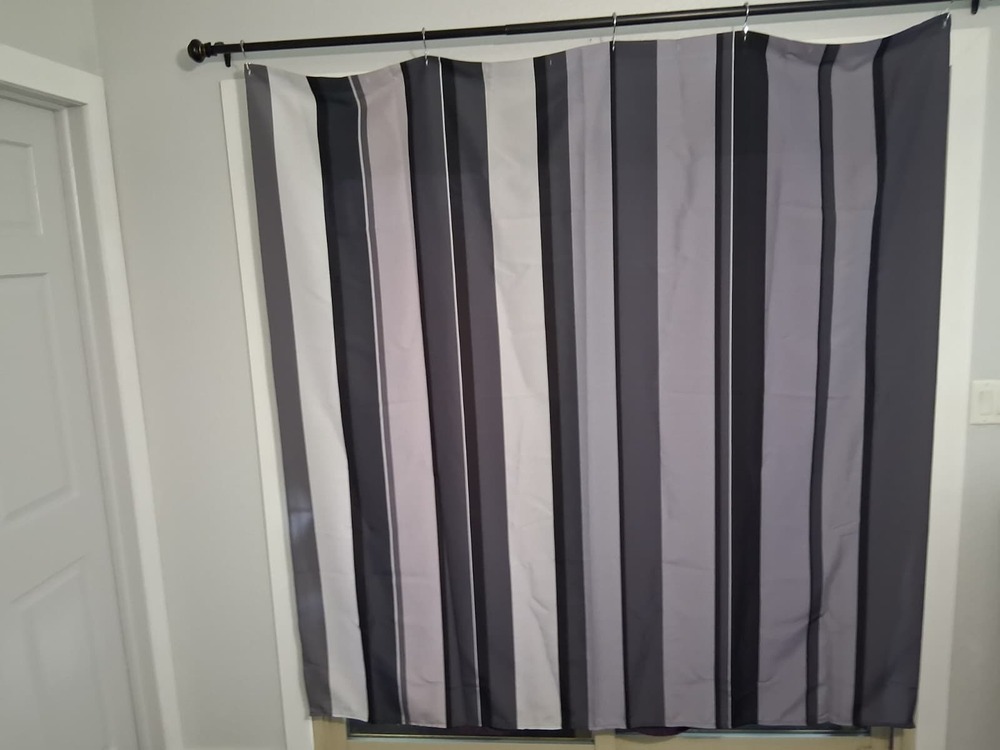 Black Gray Vertical Shower Curtain
